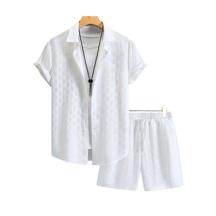 Herren Zweiteiler Revershemd & Shorts