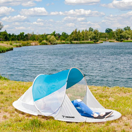 Strandzelt 220x120x90cm - Türkis - Grau